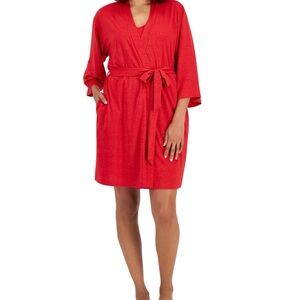 I.n.c. International Concepts Women's 2Pc Sparkle Robe Chemise Set Infrared